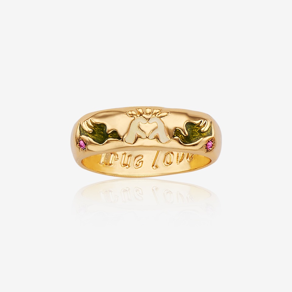 [YLYL Atelier] Fede ring Silver, MATCHA (Gold plated)