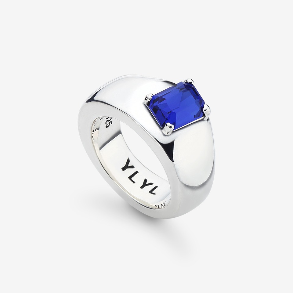 [YLYL Atelier] Tofu ring Silver, SAPPHIRE